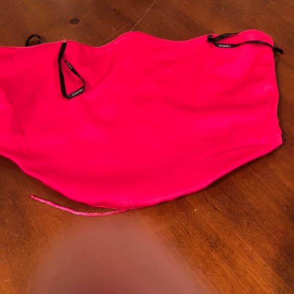 Forever 21 size medium pink lace up corset top - lined , new or like new - Picture 4 of 6